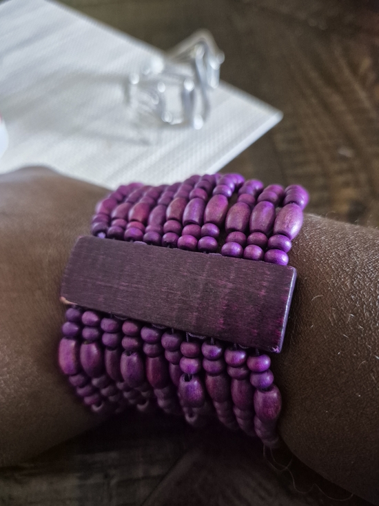 Jewelry - Purple Beaded Multi-Strand Stretch Bracelet